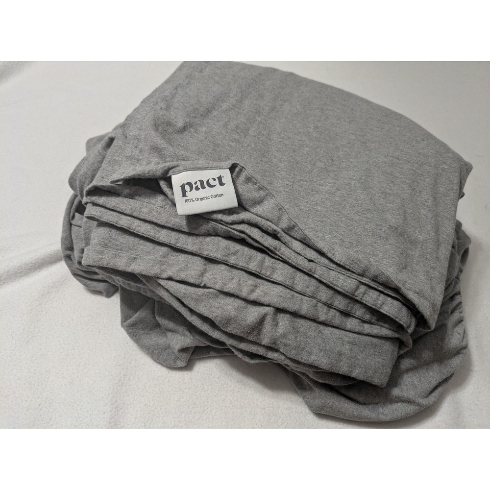 PACT Twin Extra Long 100% Cotton Jersey Sheet Set Soft and Twin XL Heather Grey